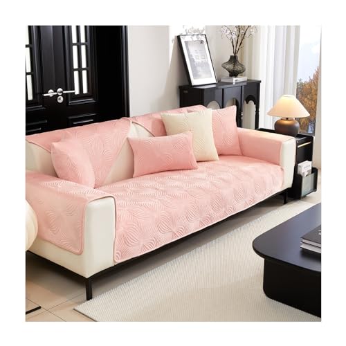 HonunG Samt Sofabezug L Form Sofa Überzug Sofadecken für Sitzfläche Sofaschoner rutschfest Waschbar 1 2 3 4 Sitzer Sofadecke rutschfest Couch Überzug Sofa Cover (Rosa,70x150cm) von HonunG