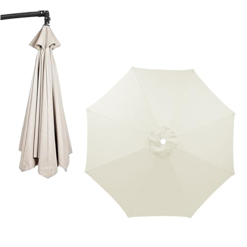 HonunGron Sonnenschirm Ersatzbezug 2m/2.7m/3m 6/8 Streben, UV-beständig Ampelschirm Bezug, Wasserdicht Schirmbezug Sonnenschirm Ersatzteile für Garten,Pool und Strand (2m-6 Streben,Beige) von HonunGron