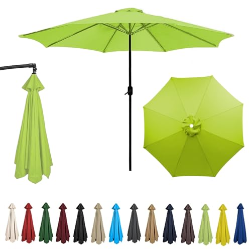 HonunGron Sonnenschirm Ersatzbezug 2m/2.7m/3m 6 Streben/8 Streben,Anti-UV Patio Umbrella Cloth Cover Sonnenschirm Stabil Strand Terrasse Garten Sonnenschirm Ersatzteile (2.7m 6 Ribs,Hell Grün) von HonunGron