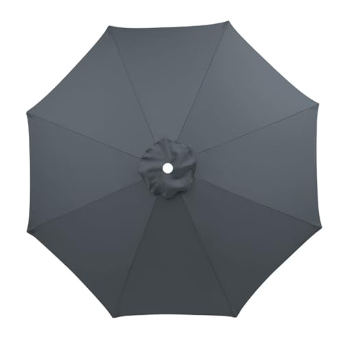 Sonnenschirm Ersatzbezug 3.5m/3.0m/2.8m/2.7m/2.5m/2.3m/2m 6/8 Streben, Sonnenschirm Stoff Uv Schutz 50 Windfest Strand Terrasse Garten Sonnenschirm Ersatzteile (270 cm 8 streben,Grau) von HonunGron