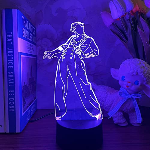 HooJtny Harry Edward Styles Lampe, 3D LED Kinderlampe, Harry Nachtlicht, 16 Farben USB wiederaufladbar, Geschenk für Kinder von HooJtny