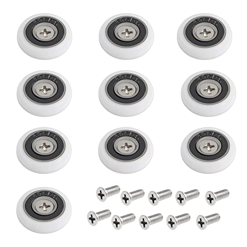 Hoobao 10 Stück Duschtür Rollen, Glastürrolle 25mm, Laufrollen für Duschkabinentür mit Schrauben, Weiß Hoobao 10 Stück Duschtür Rollen, Glastürrolle 25mm, Laufrollen für Duschkabinentür mit Schrauben, Weiß von Hoobao