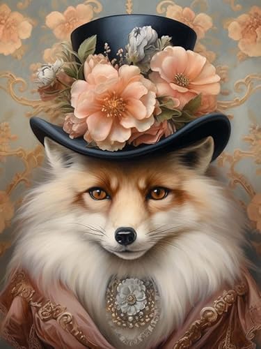 Hoobee 5D Diamond Painting Fuchs, Diamond Painting Bilder Tier, Diamond Painting Erwachsene, Vollbohrer Stickerei Kreuzstich Kunst Handwerk für Zuhause Wanddekoration 30×40 cm-94 von Hoobee