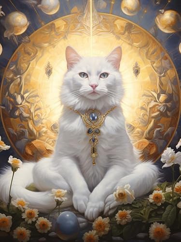 Hoobee 5D Diamond Painting Katze, Diamond Painting Bilder Tier, Diamond Painting Erwachsene, Vollbohrer Stickerei Kreuzstich Kunst Handwerk für Zuhause Wanddekoration 30×40 cm-90 von Hoobee