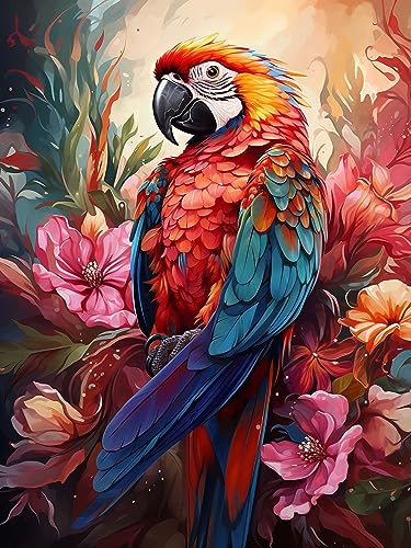 Hoobee 5D Diamond Painting Papagei, Diamond Painting Bilder Vogel, Diamond Painting Erwachsene, Vollbohrer Stickerei Kreuzstich Kunst Handwerk für Zuhause Wanddekoration 30×40 cm-57 von Hoobee