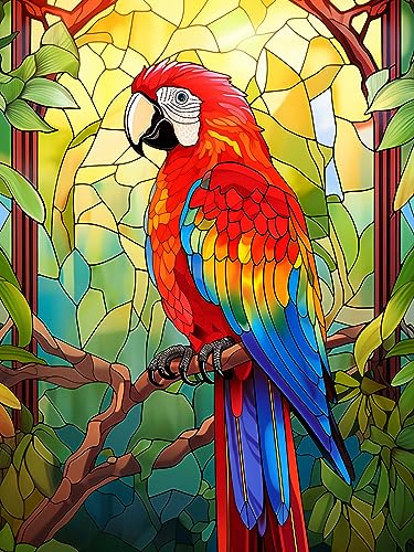 Hoobee 5D Diamond Painting Papagei, Diamond Painting Bilder Vogel, Diamond Painting Erwachsene, Vollbohrer Stickerei Kreuzstich Kunst Handwerk für Zuhause Wanddekoration 30×40 cm-59 von Hoobee