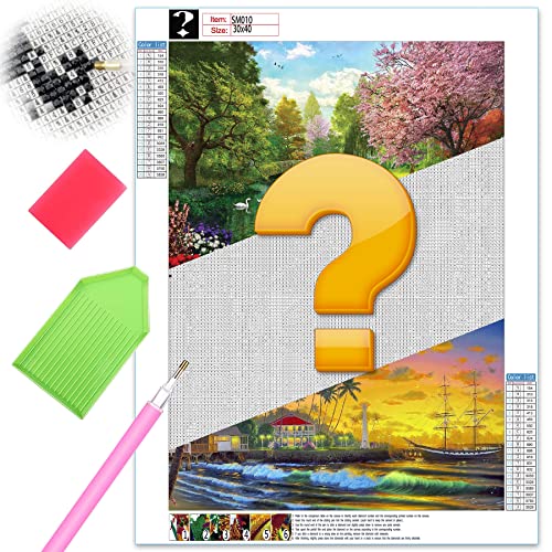 Hoobee Mystery Landschaft Diamond Painting, Square Diamond Full Drill DIY 5D Diamant Painting with Mysterious Bilder,Children Diamond Painting Art Gift Crystal Crafts Family Decoration Set 30 x 40cm von Hoobee