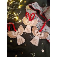 In Liebevoller Erinnerung Weihnachtsdekoration, Personalisiert, Engel, Gedenkstätte Für Geliebte, Weihnachtsbaum, Briefkasten Geschenk, Aus Holz von HooboulGifts