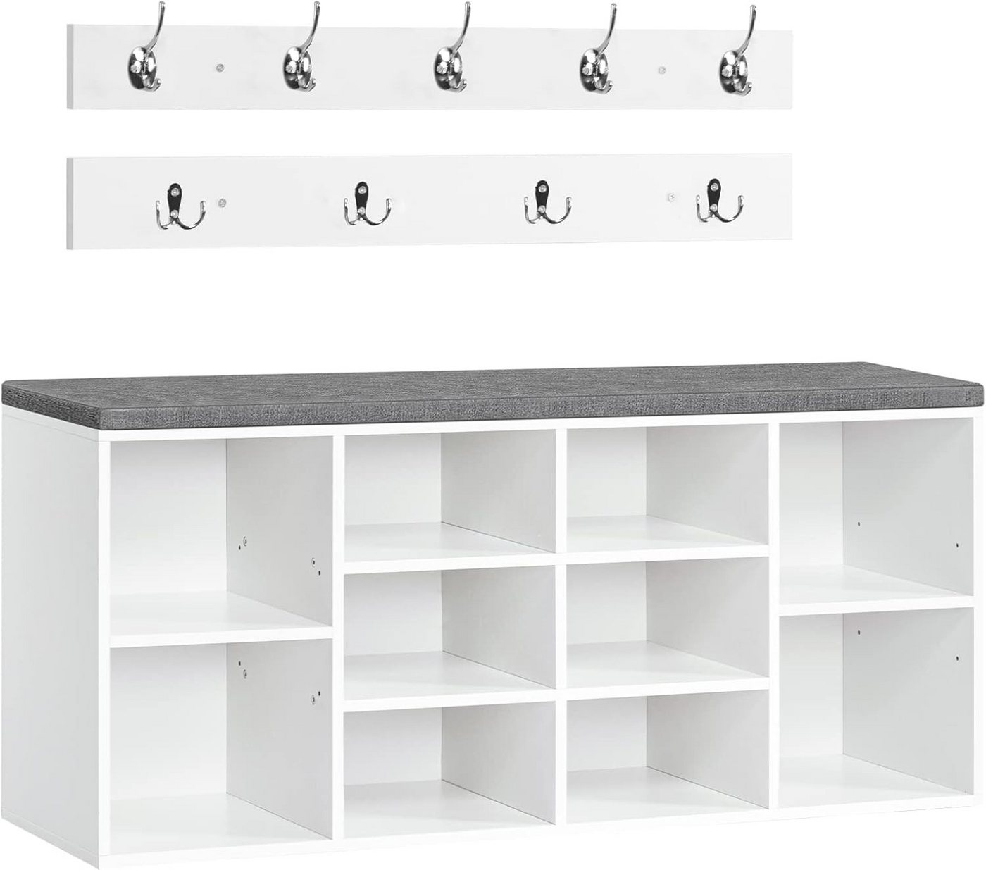 Hoobro Schuhbank Schuhregal Set Wandgarderobe mit 10 Fächern Sitzbank mit Stauraum Hoobro Schuhbank Schuhregal Set Wandgarderobe mit 10 Fächern Sitzbank mit Stauraum von Hoobro