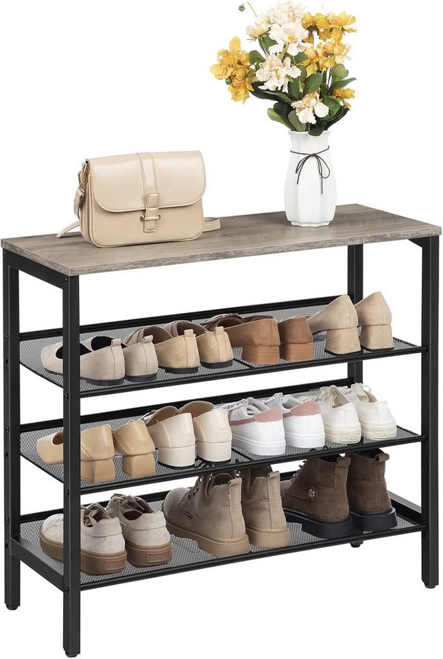 Hoobro Schuhregal, 4 Ebenen Metall/Gitter, platzsparend, Industrial Stil Hoobro Schuhregal, 4 Ebenen Metall/Gitter, platzsparend, Industrial Stil von Hoobro