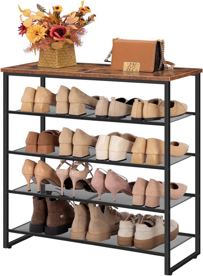 Hoobro Schuhregal 5 Ebenen Schuhablage, Schuhschrank für 16-20 Paar Schuhe, Schuhaufbewahrung, platzsparend, Flur, Wohnzimmer von Hoobro