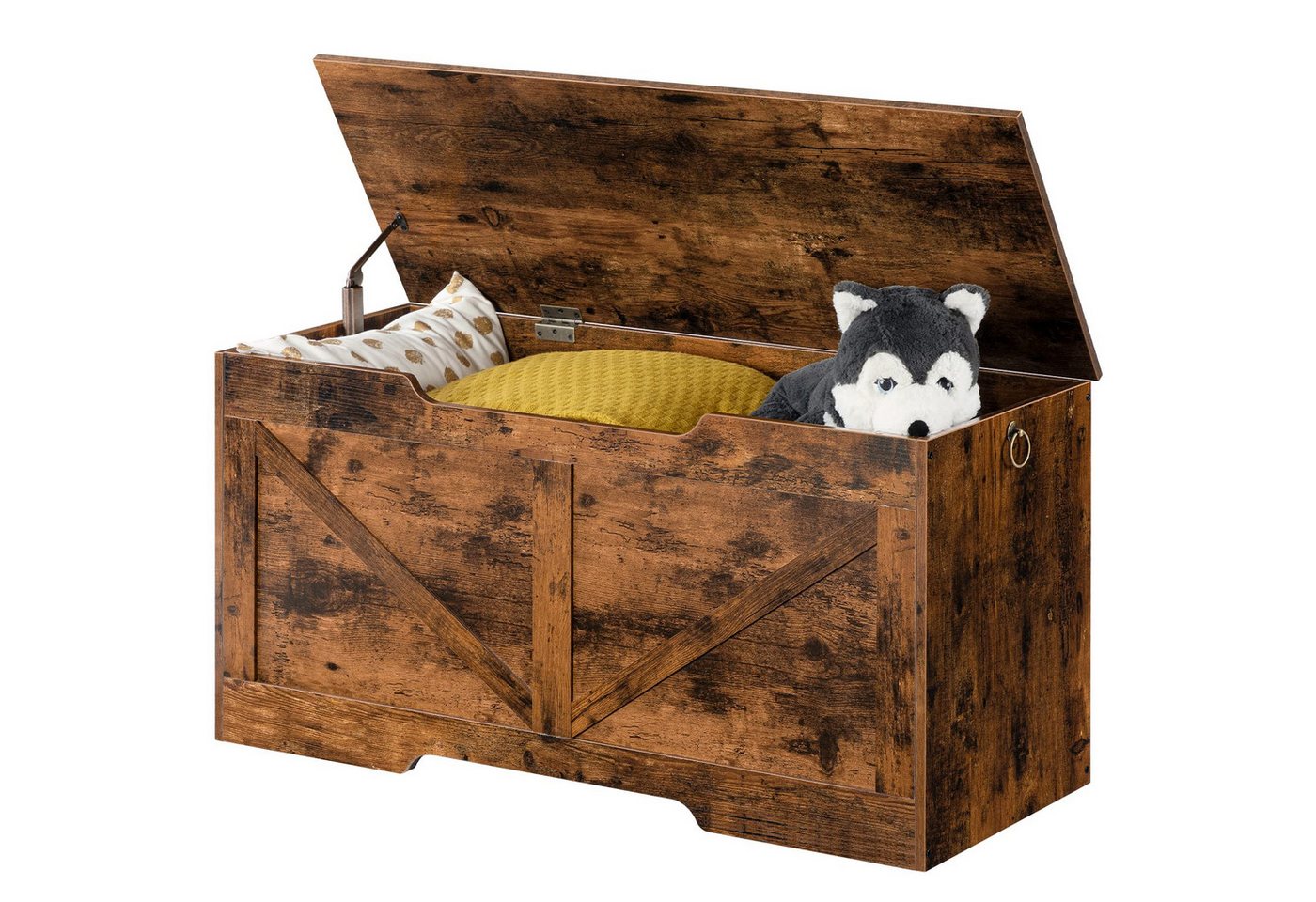 Hoobro Sitzbank Truhenbank mit Stauraum (Spielzeugkiste mit Deckel, aufbewahrungsbox, 2 Ringen, 100 x 40 x 50,5 cm), für Kinder, Flur, Wohnzimmer von Hoobro