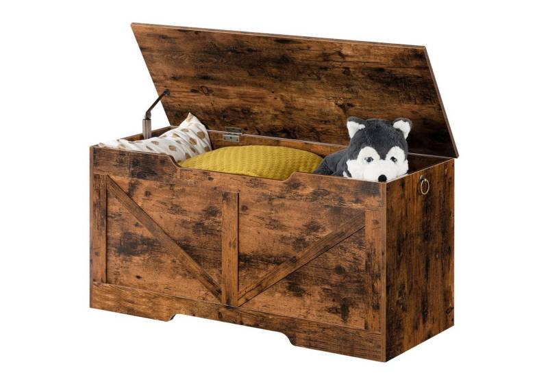 Hoobro Sitzbank Truhenbank mit Stauraum (Spielzeugkiste mit Deckel, aufbewahrungsbox, 2 Ringen, 100 x 40 x 50,5 cm), für Kinder, Flur, Wohnzimmer von Hoobro