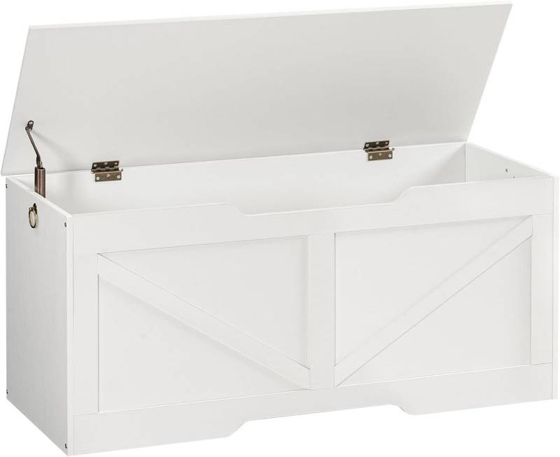 Hoobro Sitzbank Truhenbank mit Stauraum (Spielzeugkiste mit Deckel, aufbewahrungsbox, 2 Ringen, 110 x 40 x 50,5 cm), Truhen, Aufbewahrungsbank für Wohnzimmer, Schlafzimmer von Hoobro