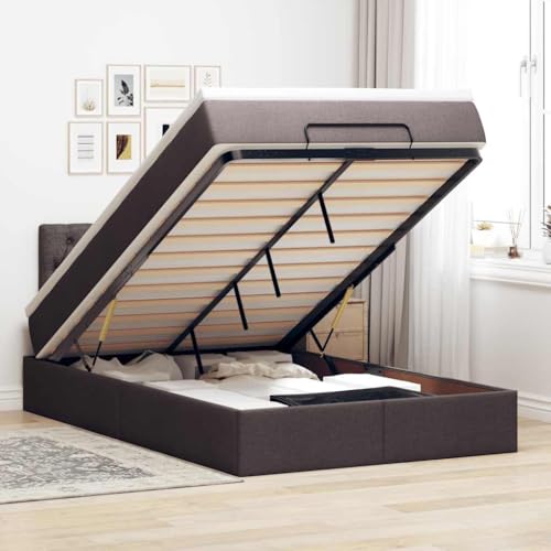 Hoodmeel Boxspringbett 140 x 200 mit matratze und Topper Bett 90 x 200 mit matratze und lattenrost Polsterbett mit Stauraum Doppelbett -Dunkelbraun-120 x 200 cm von Hoodmeel