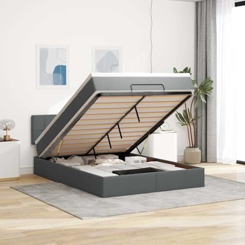 Hoodmeel Boxspringbett 140 x 200 mit matratze und Topper Bett 90 x 200 mit matratze und lattenrost Polsterbett mit Stauraum Doppelbett -Dunkelgrau-140 x 200 cm Typ 2 von Hoodmeel