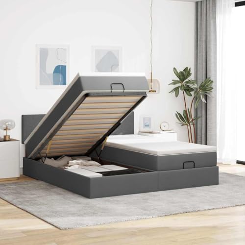 Hoodmeel Boxspringbett 140 x 200 mit matratze und Topper Bett 90 x 200 mit matratze und lattenrost Polsterbett mit Stauraum Doppelbett -Dunkelgrau-180 x 200 cm Typ 2 von Hoodmeel
