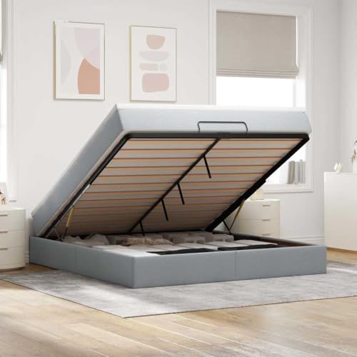 Hoodmeel Boxspringbett 140 x 200 mit matratze und Topper Bett 90 x 200 mit matratze und lattenrost Polsterbett mit Stauraum Doppelbett -Hellgrau-160 x 200 cm von Hoodmeel