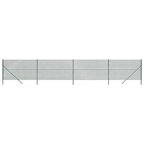 Hoodmeel Maschendrahtzaun Komplettset 1.4 x 10 m Maschendrahtzaun Set Grün Maschendrahtzaun 140 cm höhe Gartenzaun Verzinkter Stahl-Grün-1.4 x 10 m von Hoodmeel