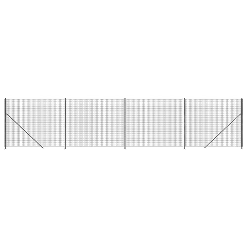 Hoodmeel Maschendrahtzaun komplettset 1.6 x 10 m Maschendrahtzaun set anthrazit Maschendrahtzaun 160cm höhe Gartenzaunset Drahtzaun Maschendraht mit Bodenflansch -Anthrazit-1.6 x 10 m Typ 2 von Hoodmeel