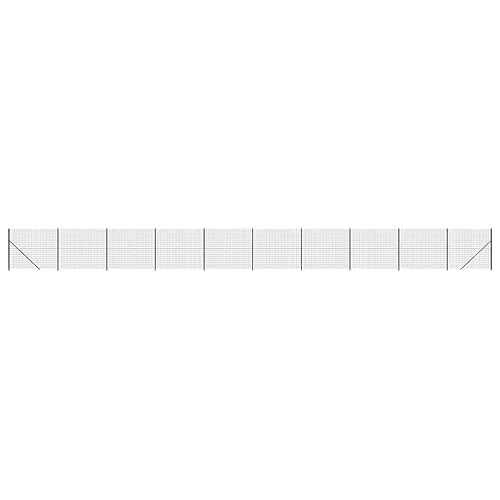 Hoodmeel Maschendrahtzaun komplettset 1.6 x 25m Maschendrahtzaun set anthrazit Maschendrahtzaun 160cm höhe Gartenzaunset Drahtzaun Maschendraht mit Bodenflansch -Anthrazit-1.6 x 25 m Typ 2 von Hoodmeel