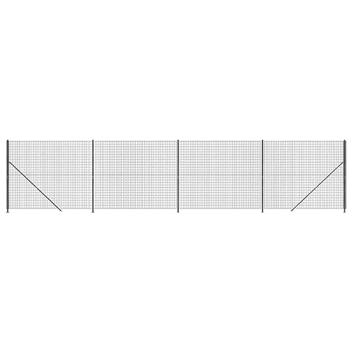 Hoodmeel Maschendrahtzaun komplettset 1.8 x 10 m Maschendrahtzaun set anthrazit Maschendrahtzaun 180 cm höhe Gartenzaunset Drahtzaun Maschendraht mit Bodenflansch -Anthrazit-1.8 x 10 m Typ 2 von Hoodmeel