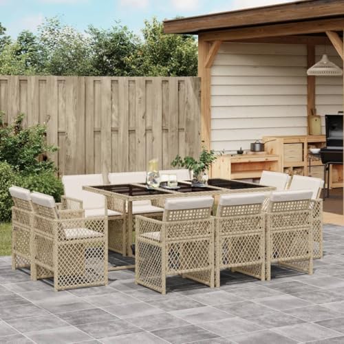 Hoodmeel Rattan Gartenmöbel Set 10 Personen Garten Sitzgruppe 10 Personen Sitzgruppe Outdoor Polyrattan Sitzgruppe Sitzgarnitur Terassenmöbel außen-Beige-11-tlg Hoodmeel Rattan Gartenmöbel Set 10 Personen Garten Sitzgruppe 10 Personen Sitzgruppe Outdoor Polyrattan Sitzgruppe Sitzgarnitur Terassenmöbel außen-Beige-11-tlg von Hoodmeel