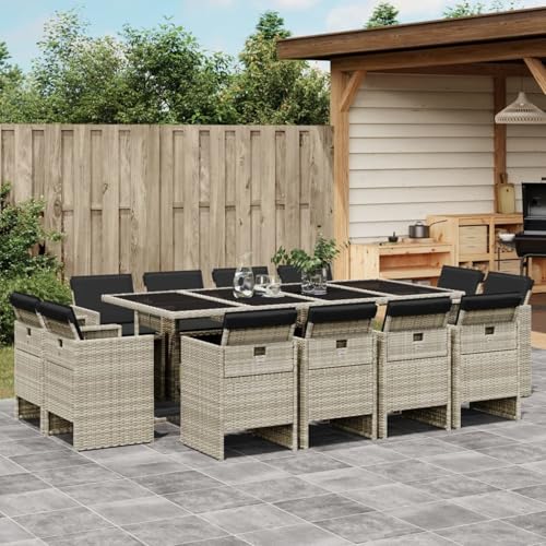 Hoodmeel Rattan Gartenmöbel Set 12 Personen Garten Sitzgruppe 12 Personen Sitzgruppe Outdoor Polyrattan Sitzgruppe Sitzgarnitur Terassenmöbel außen-Hellgrau-13-tlg Typ 4 Hoodmeel Rattan Gartenmöbel Set 12 Personen Garten Sitzgruppe 12 Personen Sitzgruppe Outdoor Polyrattan Sitzgruppe Sitzgarnitur Terassenmöbel außen-Hellgrau-13-tlg Typ 4 von Hoodmeel