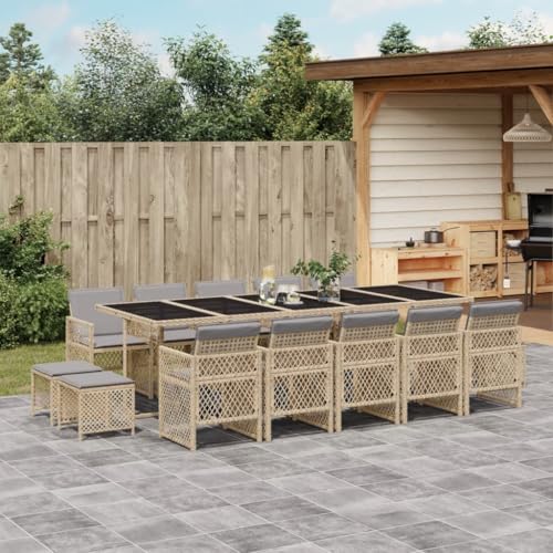 Hoodmeel Rattan Gartenmöbel Set 14 Personen Garten Sitzgruppe 14 Personen Sitzgruppe Outdoor Polyrattan Sitzgruppe Sitzgarnitur Terassenmöbel außen-Beige und Grau-15-tlg Hoodmeel Rattan Gartenmöbel Set 14 Personen Garten Sitzgruppe 14 Personen Sitzgruppe Outdoor Polyrattan Sitzgruppe Sitzgarnitur Terassenmöbel außen-Beige und Grau-15-tlg von Hoodmeel