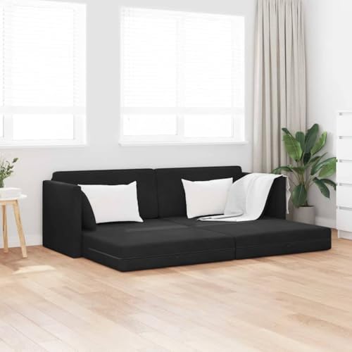 Hoodmeel Schlafsofa mit Schlaffunktion Sofa 2 Sitzer Couch 2 Sitzer Bettcouch Jugendbett Gästebett für Wohnzimmer Schlafzimmer-Schwarz-213 cm/Samt von Hoodmeel