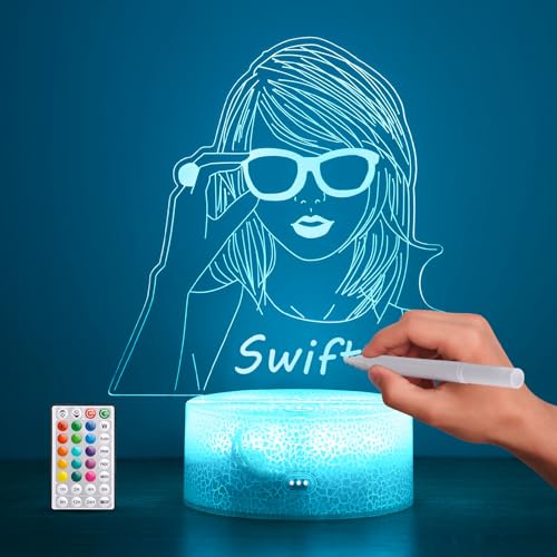 Hoofun Taylor Nachtlicht Swift Merch: Sänger Fans Merchandise Geschenke, 3D LED Illusion Lampe mit Fernbedienung&Smart Touch für Mädchen Schlafzimmer Decor Musik Geburtstag Weihnachten Hoofun Taylor Nachtlicht Swift Merch: Sänger Fans Merchandise Geschenke, 3D LED Illusion Lampe mit Fernbedienung&Smart Touch für Mädchen Schlafzimmer Decor Musik Geburtstag Weihnachten von Hoofun