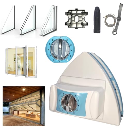 Hooha Double Side Magnetic fensterreiniger Glas Falttür Reiniger mit Magnetische Fensterreiniger Refill 8-40MM Einstellbare fensterreinigung Set für Straßenläden/Garagen/Häusern usw von Hooha