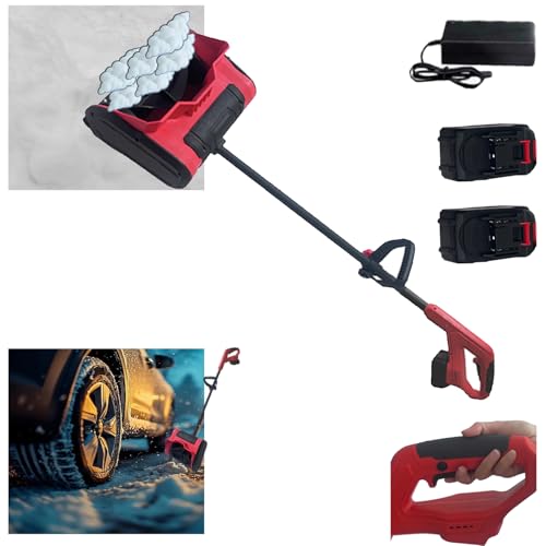 Hooha Elektrische Schneeschaufel mit Zusatzhandgriff 15cm Arbeitshöhe & 32cm Arbeitsbreite & 15cm Schneebürste Leichtes Gewicht Kontinuierliches 21V Schaufeln Schnelles Effizient Schneeräumgeräte von Hooha