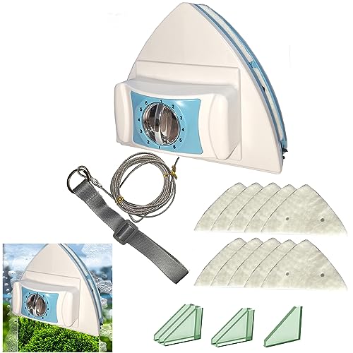 Hooha Magnetischer Fensterreiniger für 8-40mm Fenster Water-Filled Fensterputzer Doppelseiten Magnetisch Professionell Fensterwischer Enthält insgesamt 30 Schwämme (Regulierbarer Magnetische 8-40mm) von Hooha