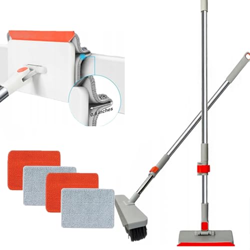 Hooha Sockelleistenreiniger für Sockelleisten Tiefenreinigung Mop für Boden und Sockelleisten Vielseitige Reinigung mit 130cm Teleskopstiel mit 4 Wiederverwendbar Waschbar Pads und 1 Kostenlos Bürsten Hooha Sockelleistenreiniger für Sockelleisten Tiefenreinigung Mop für Boden und Sockelleisten Vielseitige Reinigung mit 130cm Teleskopstiel mit 4 Wiederverwendbar Waschbar Pads und 1 Kostenlos Bürsten von Hooha