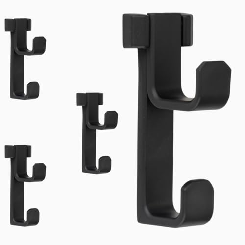 HookNest 4er Set Garderobenhaken & Kleiderhaken | Robuste Eckige Wandhaken in Schwarz Matt | 10kg Tragkraft aus Zinklegierung | Rostfrei für Bad, Küche & Flur von HookNest