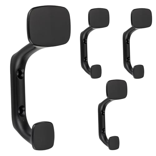 HookNest 4er Set Garderobenhaken & Kleiderhaken | Robuster Doppel-Wandhaken in Schwarz Matt | Extra Starke Kleiderhaken aus Zinklegierung | 6kg Tragkraft & Robust| Ideal für Bad, Küche & Flur HookNest 4er Set Garderobenhaken & Kleiderhaken | Robuster Doppel-Wandhaken in Schwarz Matt | Extra Starke Kleiderhaken aus Zinklegierung | 6kg Tragkraft & Robust| Ideal für Bad, Küche & Flur von HookNest