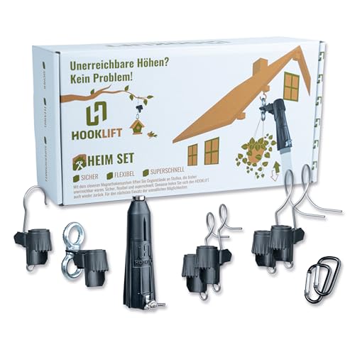 Hooklift-HEIM SET neuartiges Magnet-Haken-System für Sicheres, Flexibles und Schnelles Aufhängen von Gegenständen im Garten/Balkon. Keine Leiter notwendig! Das ideale Geschenk für Gartenbesitzer. Hooklift-HEIM SET neuartiges Magnet-Haken-System für Sicheres, Flexibles und Schnelles Aufhängen von Gegenständen im Garten/Balkon. Keine Leiter notwendig! Das ideale Geschenk für Gartenbesitzer. von Hooklift