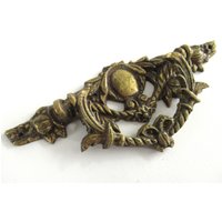 1 | One Antike Massive Messing Verziert Floral Schublade Griff, Drop Pull. #70Cg10K4 von HooksAndHardware