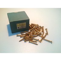 Antike Messing Plattkopf Holzschrauben - Made in Holland | 10 Stück von HooksAndHardware