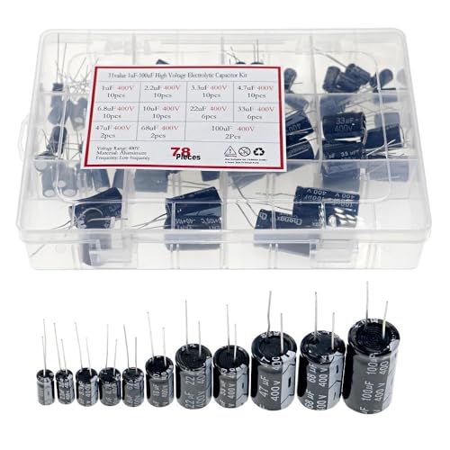 Hookurity Elko 78-TLG. 11 Werte 1uF - 100uF 400V Hochspannungs-Aluminium-Elektrolytkondensator-Sortimentkasten Hookurity Elko 78-TLG. 11 Werte 1uF - 100uF 400V Hochspannungs-Aluminium-Elektrolytkondensator-Sortimentkasten von Hookurity