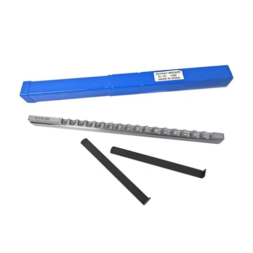 Hookurity Keilnut-Räumnadel Keilnut-Räumwerkzeug, metrische Größe, 10 mm, D-Stoßtyp mit Unterlegscheibe, HSS-Räumwerkzeug von Hookurity