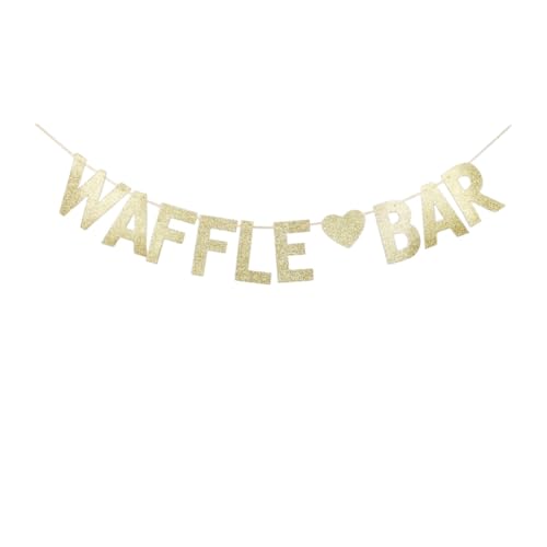 Waffel-Banner, goldenes Glitzer-Papierschild für Waffel-Mottoparty, Geburtstag/Hochzeit, Verlobung, Party, Essen, Tischdekoration, Requisiten Waffel-Banner, goldenes Glitzer-Papierschild für Waffel-Mottoparty, Geburtstag/Hochzeit, Verlobung, Party, Essen, Tischdekoration, Requisiten von HoonPa Decors