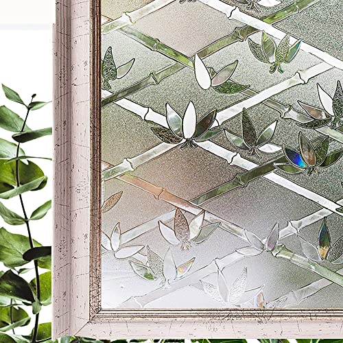 Hoonng Fensterfolie Blickdicht Selbsthaftend Motiv Bamboo Sichtschutz 44.5x200cm von Hoonng