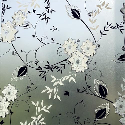 Hoonng Fensterfolie Blickdicht Selbsthaftend Motiv Blume Sichtschutz 44.5x200cm von Hoonng