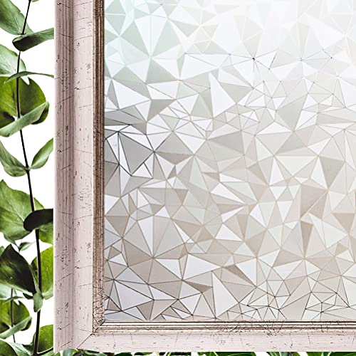 Hoonng Fensterfolie Blickdicht Selbsthaftend Motiv Geometrisch Sichtschutz 44.5x200CM von Hoonng