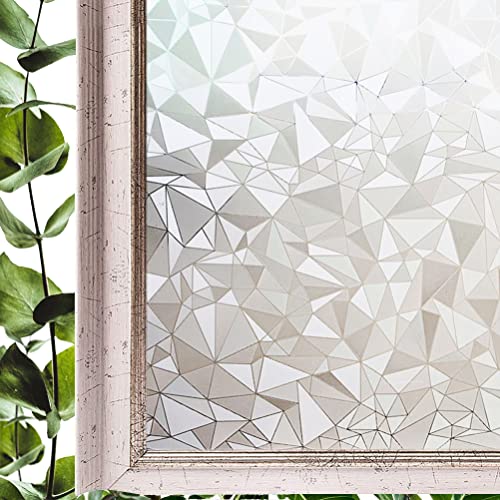 Hoonng Fensterfolie Blickdicht Selbsthaftend Motiv Geometrisch Sichtschutz 44.5x300cm von Hoonng