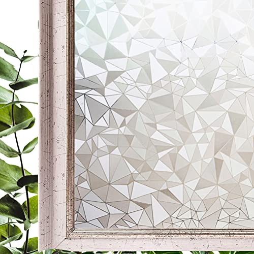 Hoonng Fensterfolie Blickdicht Selbsthaftend Motiv Geometrisch Sichtschutz 90x300cm von Hoonng