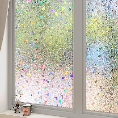 Hoonng Fensterfolie Blickdicht Selbsthaftend Motiv Juwel Sichtschutz 44.5x200CM von Hoonng