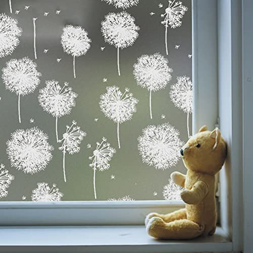 Hoonng Fensterfolie Blickdicht Selbsthaftend Motiv Löwenzahn Sichtschutz 90x200cm von Hoonng